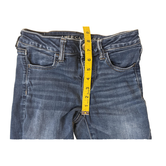 American Eagle Jeans Womens 4 Blue Next Level Stretch Skinny Denim Distressed - Picture 9 of 9
